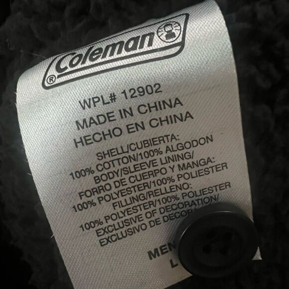 Coleman green black fleece lined flannel shacket size large workwear Gorp casual - Picture 6 of 6